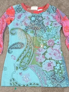 Mimi & Maggie/Tunic Dress/Girls 2T/Multi Paisley Floral/Boho Cottagecore Boutiqu